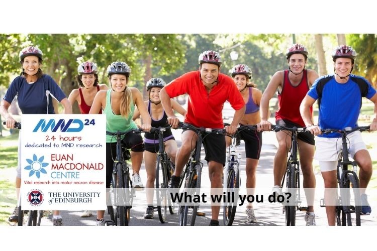 MND24 challenge logo with people cycling