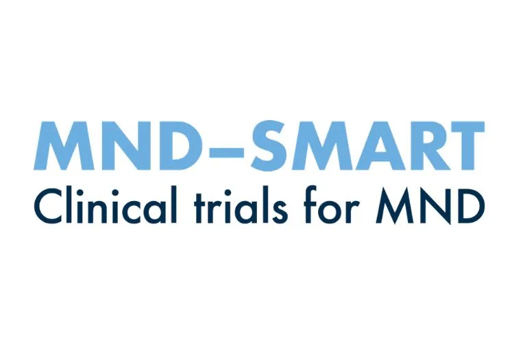MND-SMART logo in blue on white background. MND-SMART Clinical trials for MND.